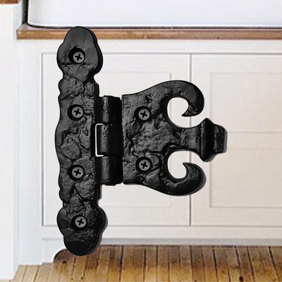 Stony Cabinet Hinge Set - 2-Pieces Cabinet Hinges - Black Powder Coated Finish