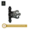 Stony Cabinet Hinge Set - 2-Pieces Cabinet Hinges - Black Powder Coated Finish