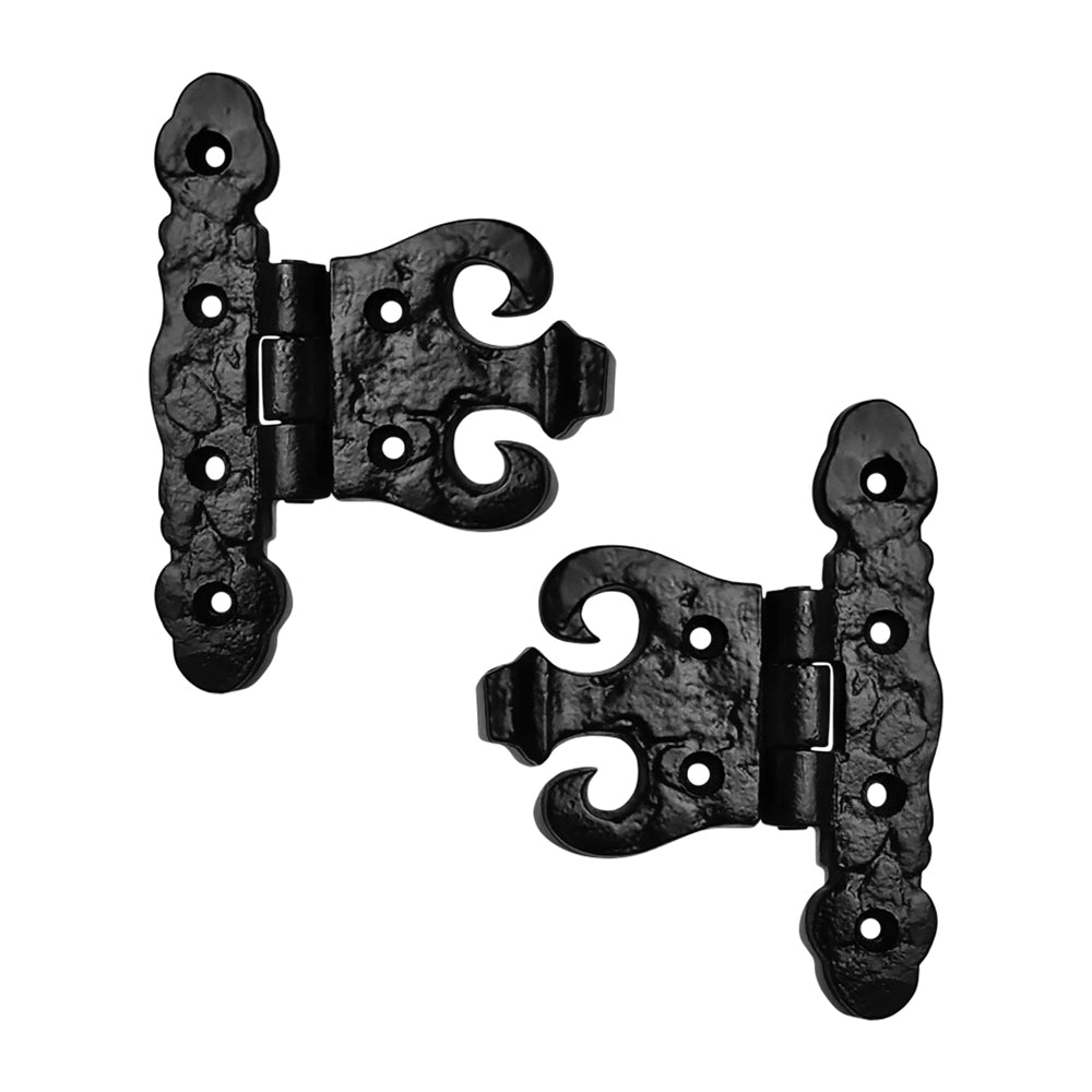 Stony Cabinet Hinge Set - 2-Pieces Cabinet Hinges - Black Powder Coated Finish