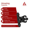 Stony Cabinet Hinge Set - 2-Pieces Cabinet Hinges - Black Powder Coated Finish