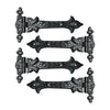 Olenyok T-Hinge Heavy Duty Gate Hinges for Wooden and Metal Fences, Doors, Cabinets - Set of 4 Pieces - Black Powder Coated