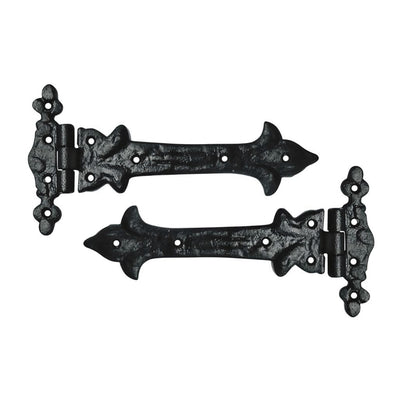 Olenyok T Hinge Set - 2-Pieces Heavy Duty Gate Hinges - Black Powder Coated Finish