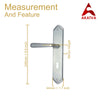 Brass Door Handle with Plate - Satin Nickel