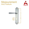 Brass Door Handle with Plate - Satin Nickel