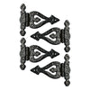 "Kolyma" T-Hinge Gate Hinges for Wooden and Metal Fences, Doors, Cabinets - Set of 4 Piece - Black Powder Coated