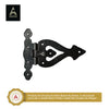 "Kolyma" T Hinge Set - 2-Piece Gate Hinges - Black Powder Coated Finish