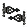 "Kolyma" T Hinge Set - 2-Piece Gate Hinges - Black Powder Coated Finish