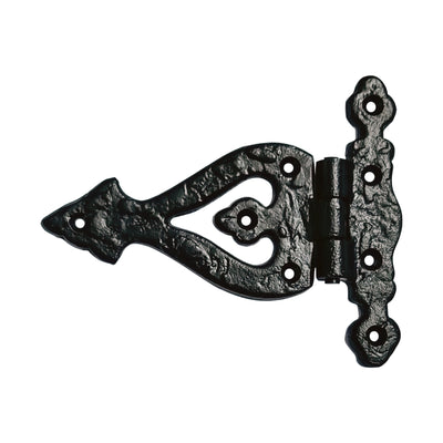 "Kolyma" Cast Iron T Hinge - Black Powder Coated Finish