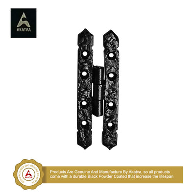 Cabinet H-Hinge Set - 4 Pieces Cabinet Hinges - Black Powder Coated Finish