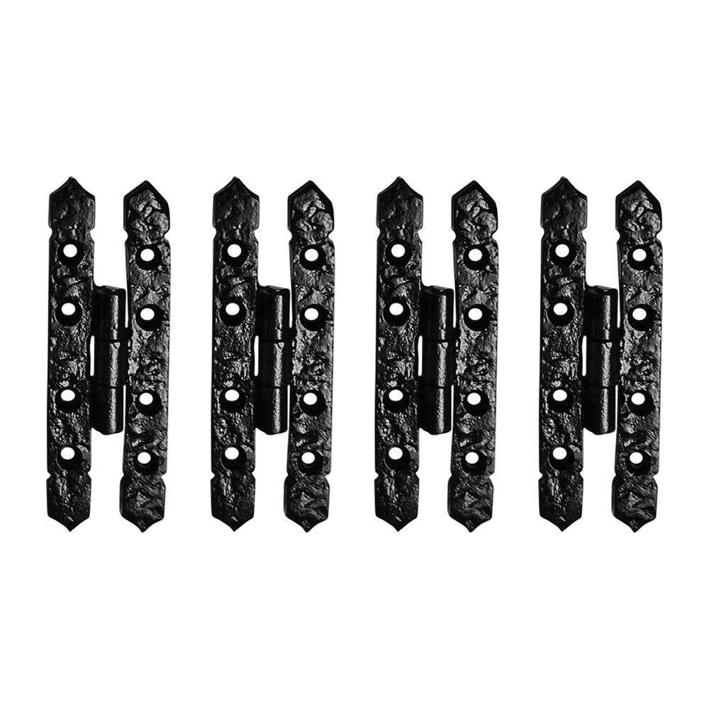 Cabinet H-Hinge Set - 4 Pieces Cabinet Hinges - Black Powder Coated Finish