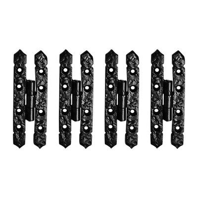 Cabinet H-Hinge Set - 4 Pieces Cabinet Hinges - Black Powder Coated Finish