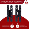 Cabinet H-Hinge Set - 4 Pieces Cabinet Hinges - Black Powder Coated Finish