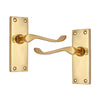 Brass Door Handle with Plate - Polish Lacquered