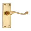 Brass Door Handle with Plate - Polish Lacquered