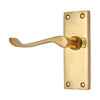 Brass Door Handle with Plate - Polish Lacquered