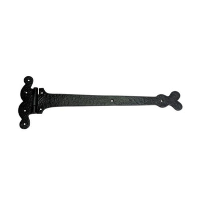 Black Antique Iron Hinge Set - 2 Piece Gate Hinges for Wooden and Metal Fences, Doors, Cabinets - Black Powder Coated