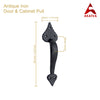 9.8" Antique Cabinet Pulls - Black Powder Coated