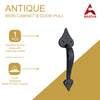 9.8" Antique Cabinet Pulls - Black Powder Coated