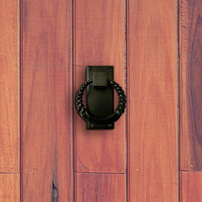 "Kasai" Black Cast Iron Door Knocker – Black Powder Coated