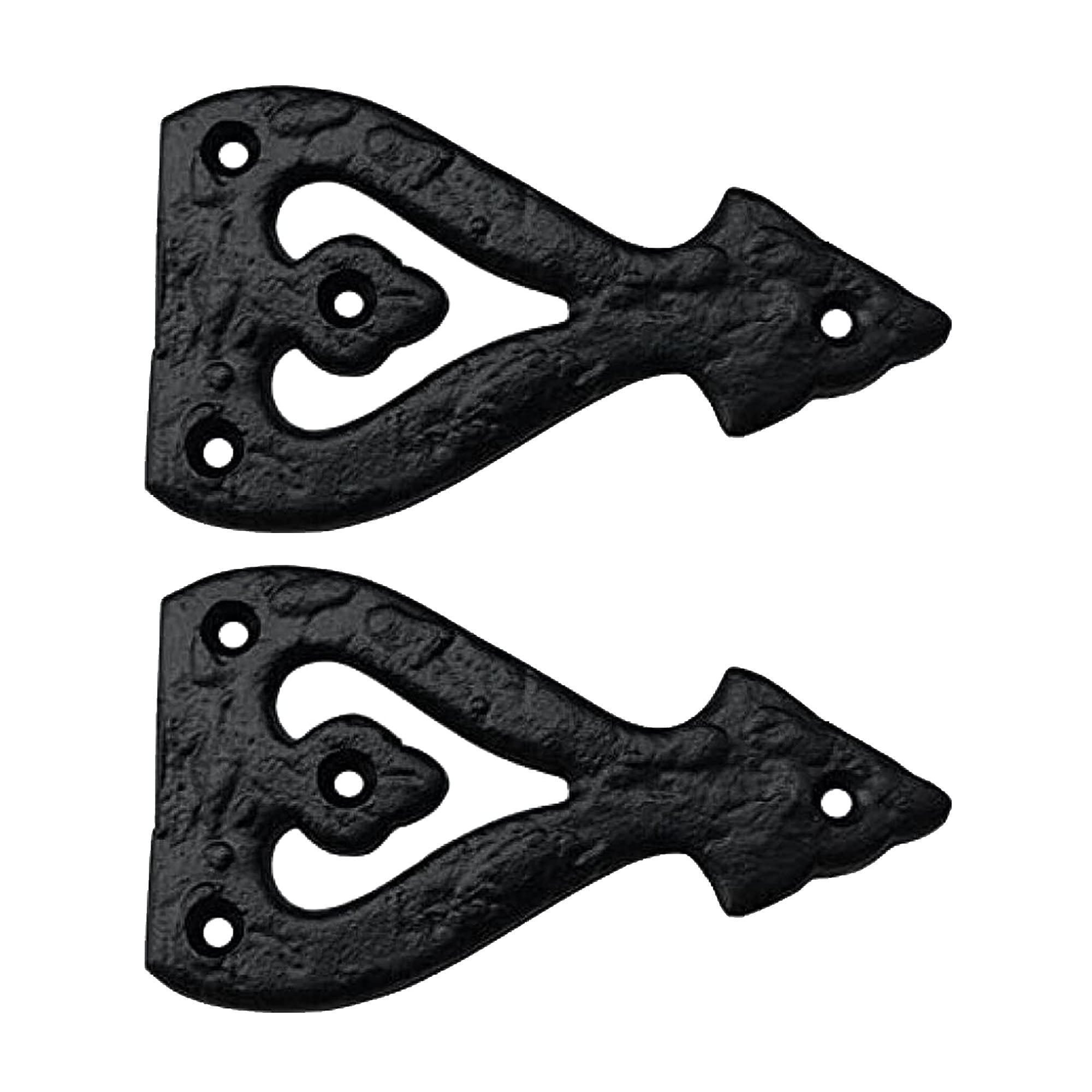 Black Antique Iron False Hinge Front - Black Powder Coated