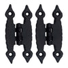 Black Antique Iron H-Hinge Set - 2 Piece Gate H-Hinges for Wooden and Metal Fences, Doors, Cabinets - Black Powder Coated