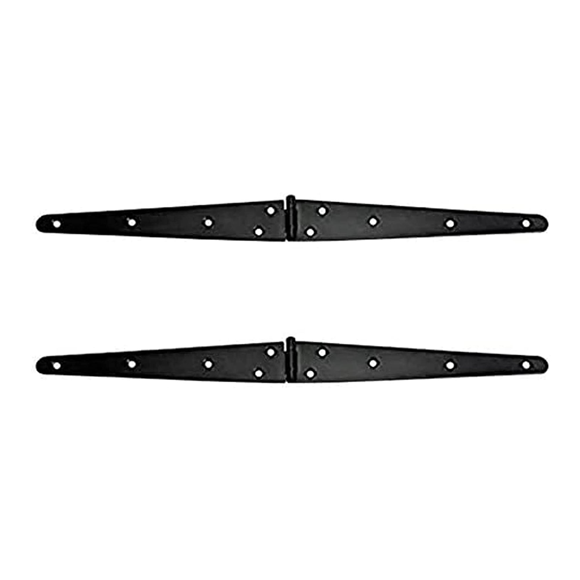 Black Antique Iron H-Hinge Set - 2 Piece Gate Hinges for Wooden and Metal Fences, Doors, Cabinets - Black Powder Coated