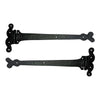 Black Antique Iron Hinge Set - 2 Piece Gate Hinges for Wooden and Metal Fences, Doors, Cabinets - Black Powder Coated