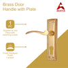 Brass Door Handle with Plate - Polish Lacquered