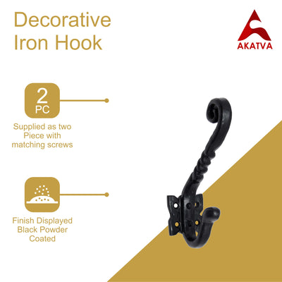 Premium Door Hook - Black Powder Coated