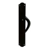 12.2" "Chenab" Black Antique Iron Door Pull with Plate – Black Powder Coated