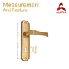 Brass Door Handle with Plate - Polish Lacquered