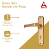 Brass Door Handle with Plate - Polish Lacquered