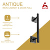 9" Antique Cabinet Pulls - Black Powder Coated