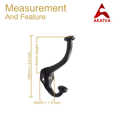 Premium Door Hook - Black Powder Coated