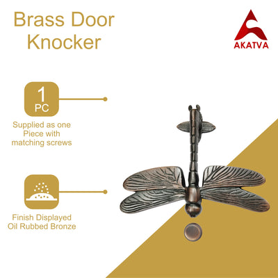 Brass Door Knocker for Front Door - Oil Rubbed Bronze Finish