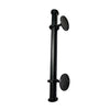 16.5" Black Antique Iron Door Pull with Plate (Black Powder Coated) – Furniture Door Pull Antique – Hardware Door Handles – Elegant Design Door Pulls