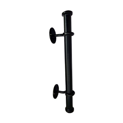 16.5" Black Antique Iron Door Pull with Plate (Black Powder Coated) – Furniture Door Pull Antique – Hardware Door Handles – Elegant Design Door Pulls