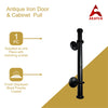 16.5" Black Antique Iron Door Pull with Plate (Black Powder Coated) – Furniture Door Pull Antique – Hardware Door Handles – Elegant Design Door Pulls