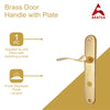 Brass Door Handle with Plate - Polish Lacquered