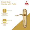 Brass Door Handle with Plate - Polish Lacquered