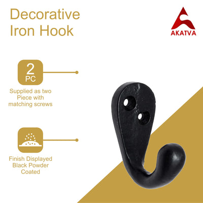 Premium Door Hook - Black Powder Coated