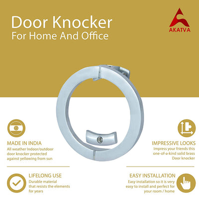 Brass Door Knocker – Matt Chrome Finish