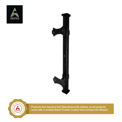 17.1" Black Antique Iron Door Pull with Plate (Black Powder Coated) – Furniture Door Pull Antique – Hardware Door Handles – Elegant Design Door Pulls