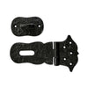 "Aldan" Premium Wrought Iron Heavy Duty Hasp and Staple 154mm x 78mm x 28mm - Black Powder Coated