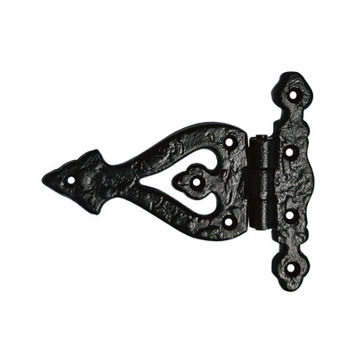 "Kolyma" T-Hinge Gate Hinges for Wooden and Metal Fences, Doors, Cabinets - Set of 4 Piece - Black Powder Coated