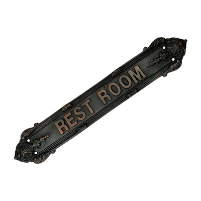 "Rest Room" Brass Sign Plaque for House, Office or Restaurant - Oil Rubbed Bronze Finish