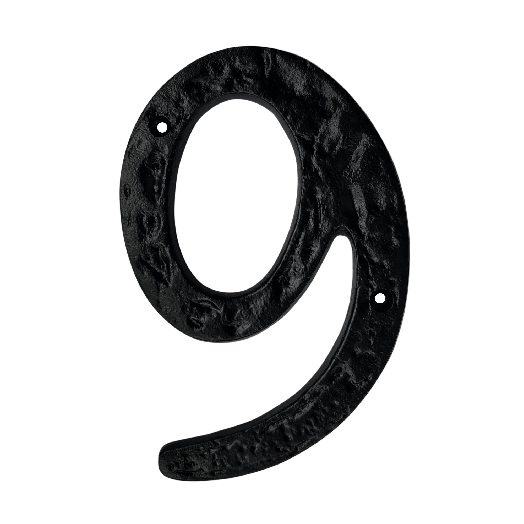 6" Iron Heavy Numerals (9) - Black Powder Coated Finish