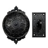 Brass Vintage Twist Bell with Key Plate – Antique Black