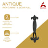 10.6" Black Antique Iron Door Pull (Black Powder Coated) – Furniture Door Pull Antique – Hardware Door Handles