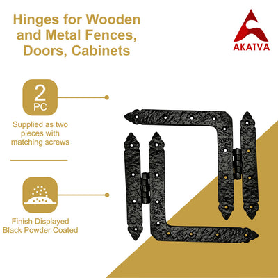 Hinges for Wooden and Metal Fences - Black Powder Coated